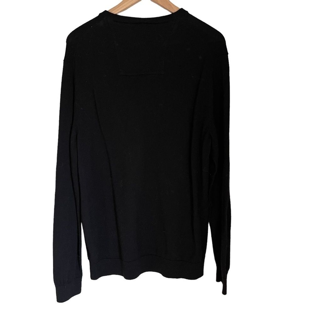 CK Calvin Klein 100% Merino Wool V-neck Black Pullover Sweater‎ Size: L - Picture 3 of 6